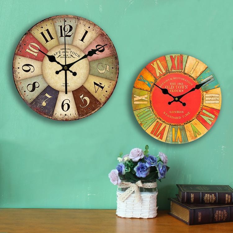 Đồng hồ vintage treo tường, độc lạ – đồng hồ gỗ vintage trang trí 12