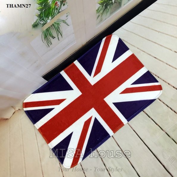 Thảm chân phòng khách hình cờ Anh