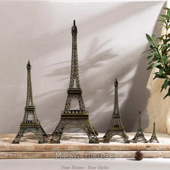 Bộ mô hình Tháp eiffel - Paris phong cách vintage trang trí 