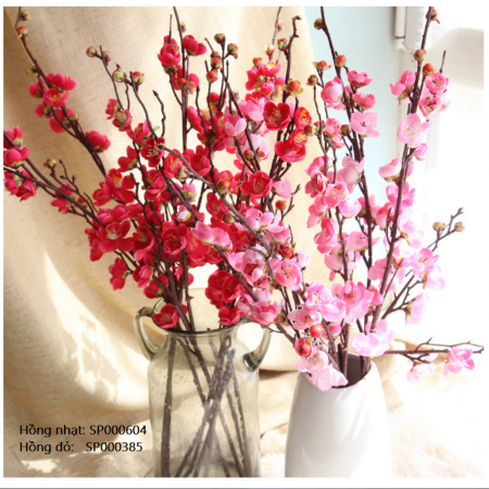 Hai màu cành cây hoa đào giả đẹp nhất để trang trí ngày tết vui tươi ý nghĩa nổi bật