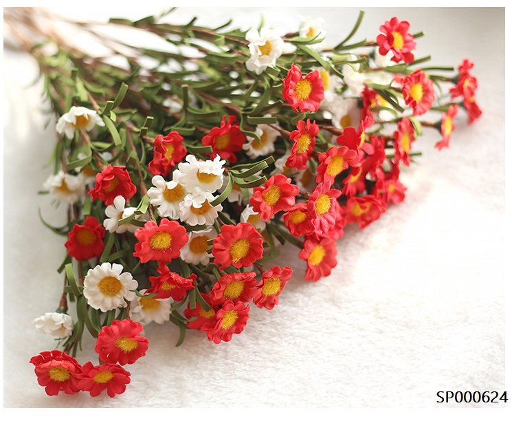 Hoa handmade đẹp giá rẻ trang trí decor nhà phòng ngủ quán cafe đạo cụ chụp ảnh màu đỏ trắng