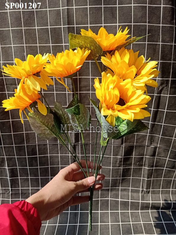 Cụm bó Hoa mặt trời vải bông lớn – hoa giả đẹp giá rẻ trang trí decor