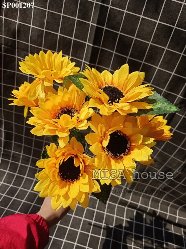 Cụm bó Hoa mặt trời vải bông lớn – hoa giả đẹp giá rẻ