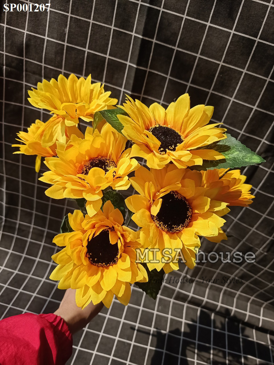 Cụm bó Hoa mặt trời vải bông lớn - hoa giả đẹp giá rẻ