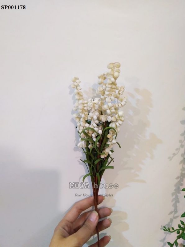 Hoa xốp xoắn màu trắng