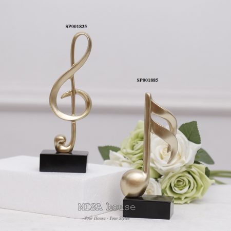 Bộ 2 mô hình nốt nhạc trang trí - Tượng trang trí để bàn tủ kệ phòng khách phòng ngủ - quà tặng tân gia - đồ decor đẹp