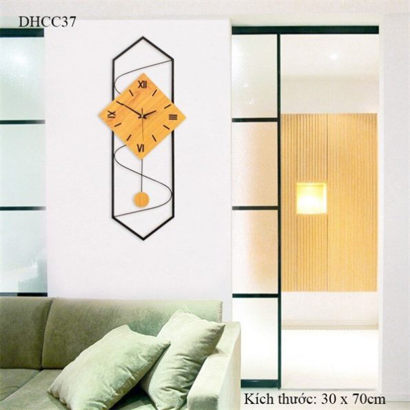 Đồng hồ decor treo tường trang trí phong cách Nhật Bản đơn giản hiện đại quả lắc kim trôi quà tặng tân gia nhà mới