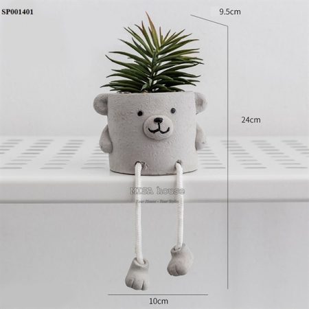 Chậu cây xi măng hình gấu
