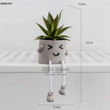 Chậu cây xi măng hoạt hình nheo mắt