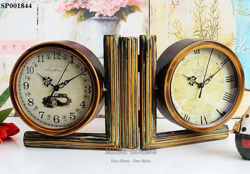 Đồng hồ để bàn trang trí phong cách Vintage cổ điển dành cho khách hàng thích kiểu đồ decor Retro xưa cũ