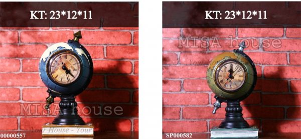Hai màu của đồng hồ trang trí để bàn trang trí tủ kệ phòng khách- Mô hình quả địa cầu đẹp độc lạ để bàn phong cách vintage  – đồng hồ trang trí bàn làm việc