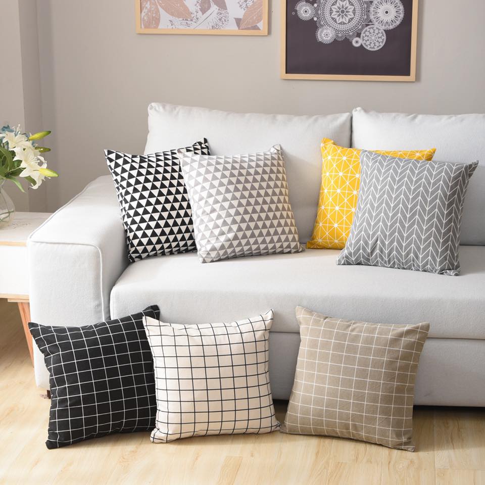 Vỏ gối tựa lưng, gối sofa trang trí vuông (size 45×45) mẫu trơn giá rẻ, uy tín, chất lượng nhất mẫu hiện đại đơn giản mẫu phong cách bắc âu