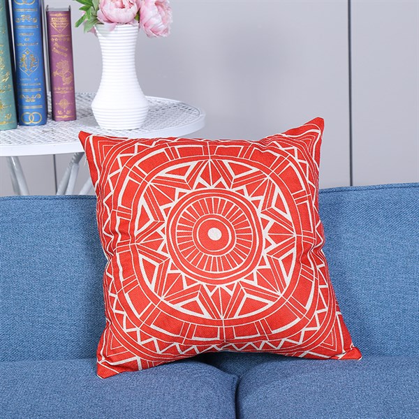 Vỏ gối tựa lưng, gối sofa trang trí vuông (size 45×45) mẫu trơn giá rẻ, uy tín, chất lượng nhất mẫu thổ cẩm màu đỏ