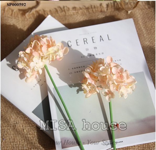 Hoa cẩm tú cầu màu cam pastel nhỏ xinh  – hoa giả đẹp cao cấp decor trang trí phòng ngủ phòng khách – hoa giả chụp ảnh