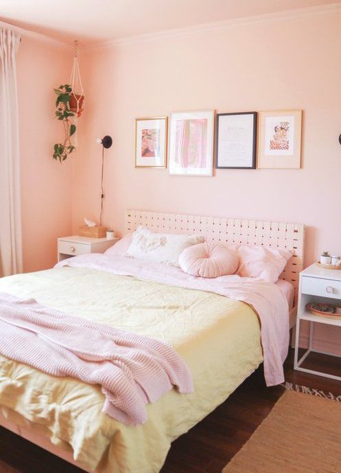 Trang trí phòng ngủ cho nữ đẹp màu hồng 