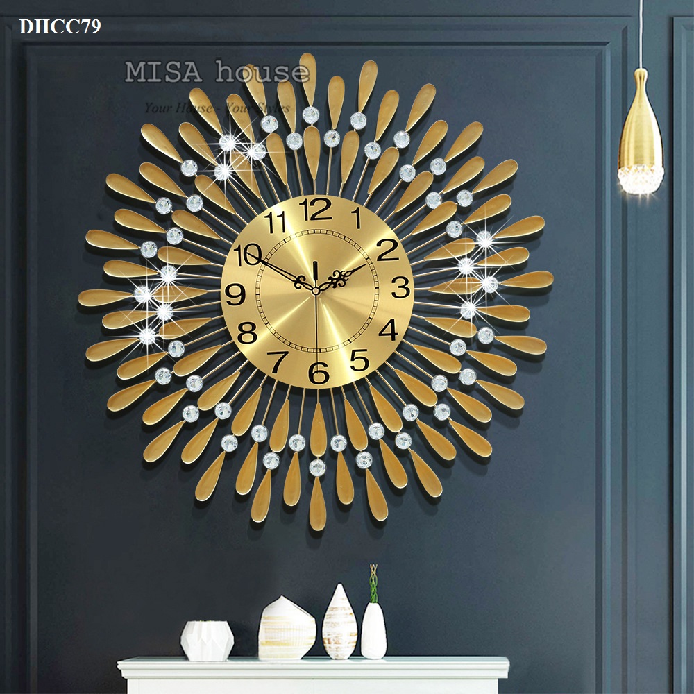 Đồng hồ treo tường kim trôi giọt nước size lớn 75 x 75cm đẹp trang trí - quà tặng tân gia được yêu thích Đồng hồ treo tường kim trôi giọt nước size lớn 75 x 75cm đẹp trang trí - quà tặng tân gia được yêu thích