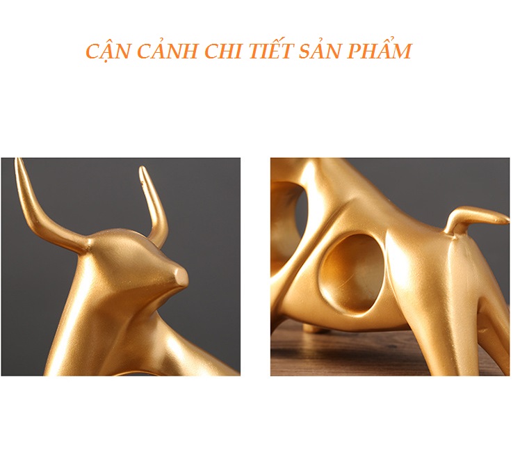 Tượng trang trí hiện đại cách điệu hình bò húc – tượng con trâu vàng decor trang trí nhà phòng khách tủ kệ!!2316132985-0-cib