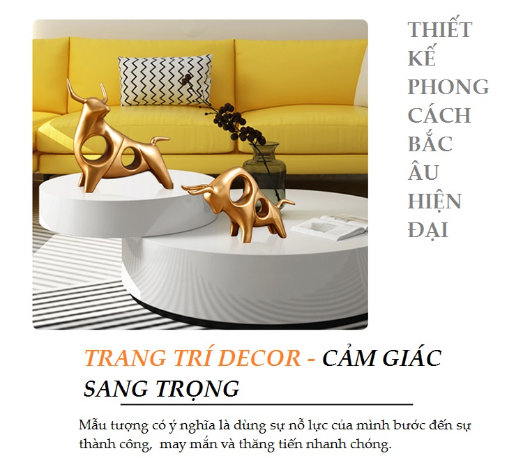 Tượng trang trí hiện đại cách điệu hình bò húc – tượng con trâu vàng decor trang trí nhà phòng khách tủ kệ!!2316132985-0-cib