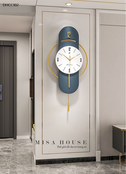 Đồng hồ treo tường tròn kim trôi decor nhà treo phòng khách phòng ngủ phòng ăn hiện đại tối giản màu trắng xanh
