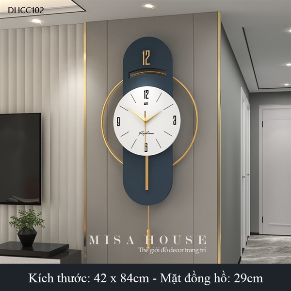 Đồng hồ treo tường tròn kim trôi decor nhà treo phòng khách phòng ngủ phòng ăn hiện đại tối giản màu trắng xanh