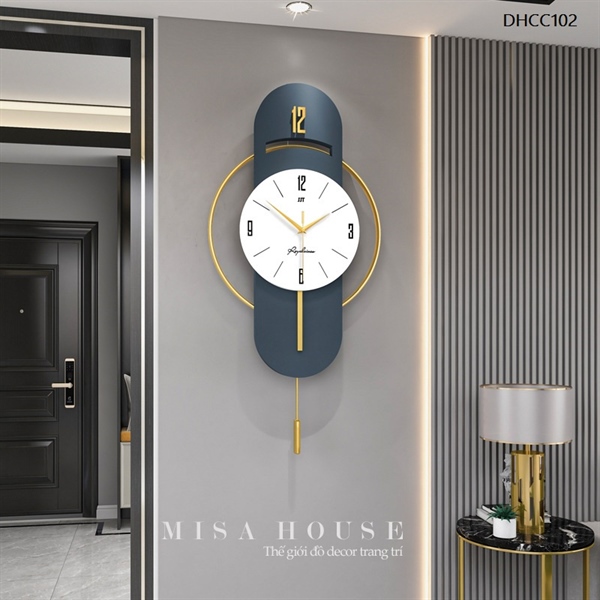Đồng hồ treo tường tròn kim trôi decor nhà treo phòng khách phòng ngủ phòng ăn hiện đại tối giản màu trắng xanh