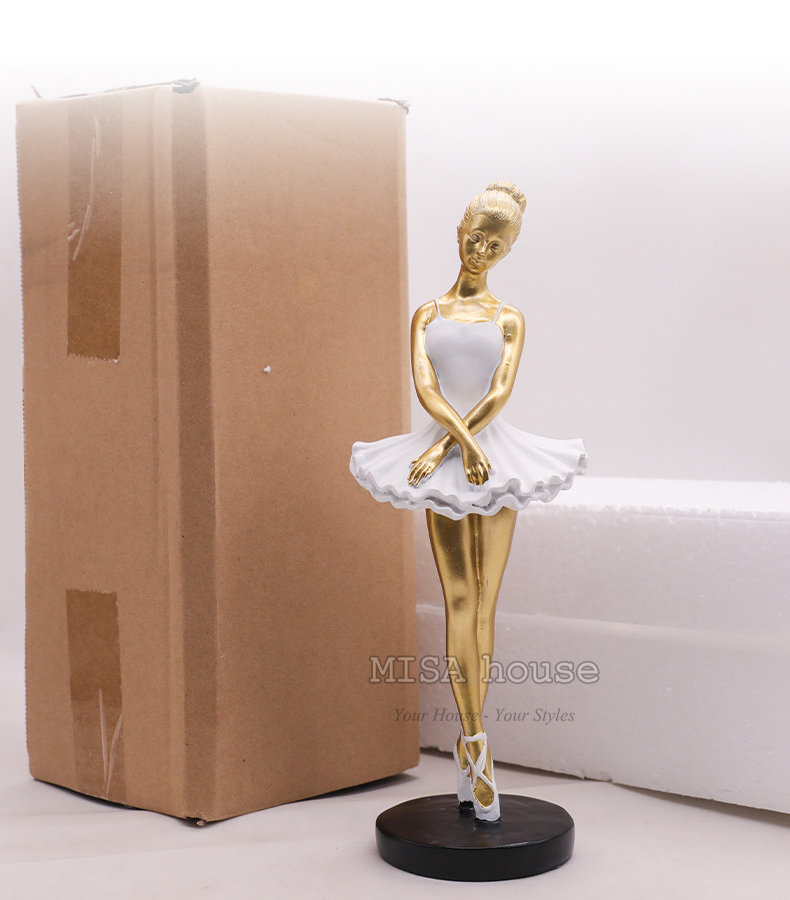 Tượng trang trí tủ kệ cô gái múa bale nghệ thuật đẹp độc đáo decor trang trí sang trọng hiện đại