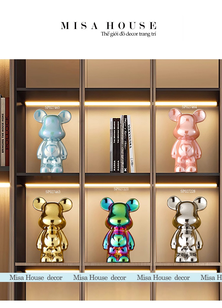 tuong gau bearbrick decor trang tri tu ke gia re