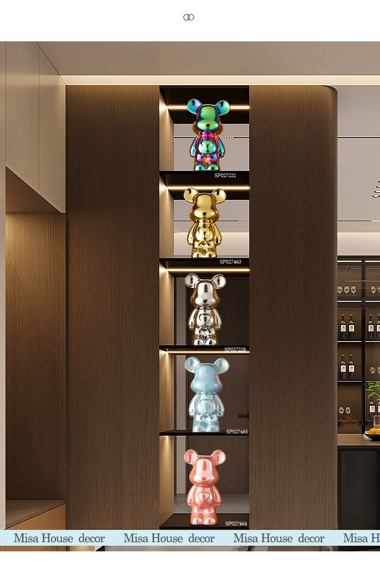 tuong gau bearbrick decor trang tri tu ke gia re