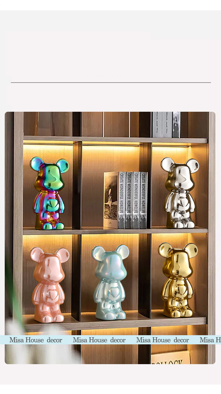 tuong gau bearbrick decor trang tri tu ke gia re
