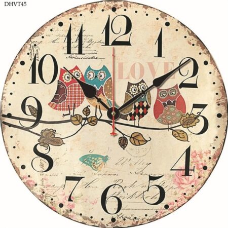 Đồng hồ treo tường đẹp 4 cú Love phong cách vintage