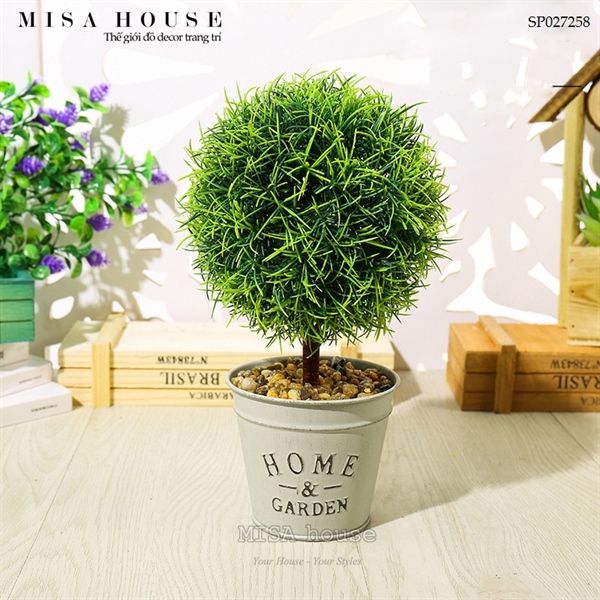 Chậu cây bụi cỏ tròn cao sắt retro decor trang trí vintage - cây xanh giả để bàn decor Chậu cây bụi cỏ tròn cao sắt retro decor trang trí vintage - cây xanh giả để bàn decor
