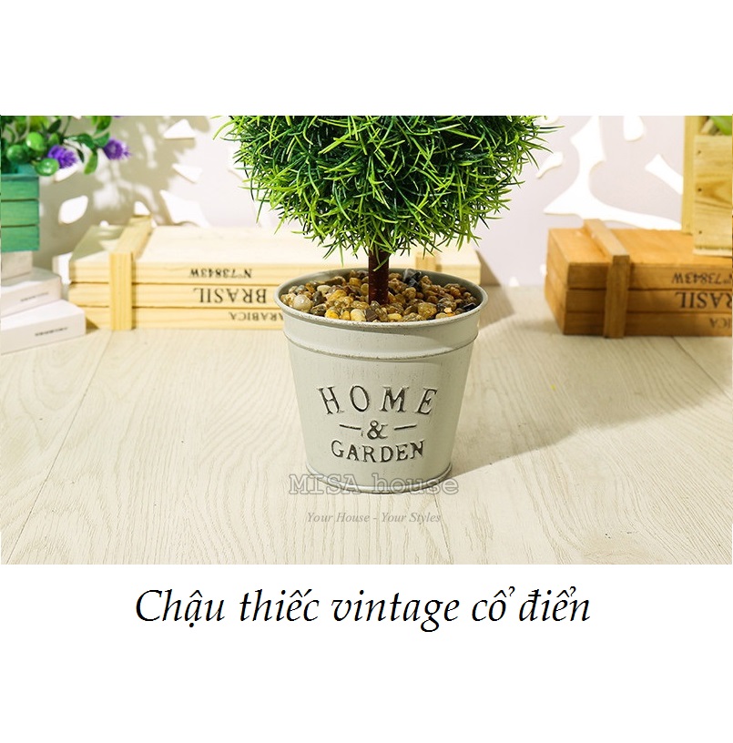 Chậu cây bụi cỏ tròn cao sắt retro decor trang trí vintage - cây xanh giả để bàn decor 02 Chậu cây bụi cỏ tròn cao sắt retro decor trang trí vintage - cây xanh giả để bàn decor 02