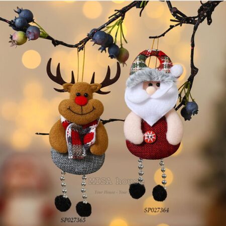 Gấu bông nhỏ Ông già Noel nhỏ treo cây thông trang trí giáng sinh Scandinavian