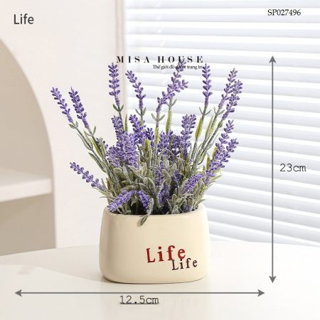 Bình hoa Life nhỏ để bàn Lavender tím decor trang trí