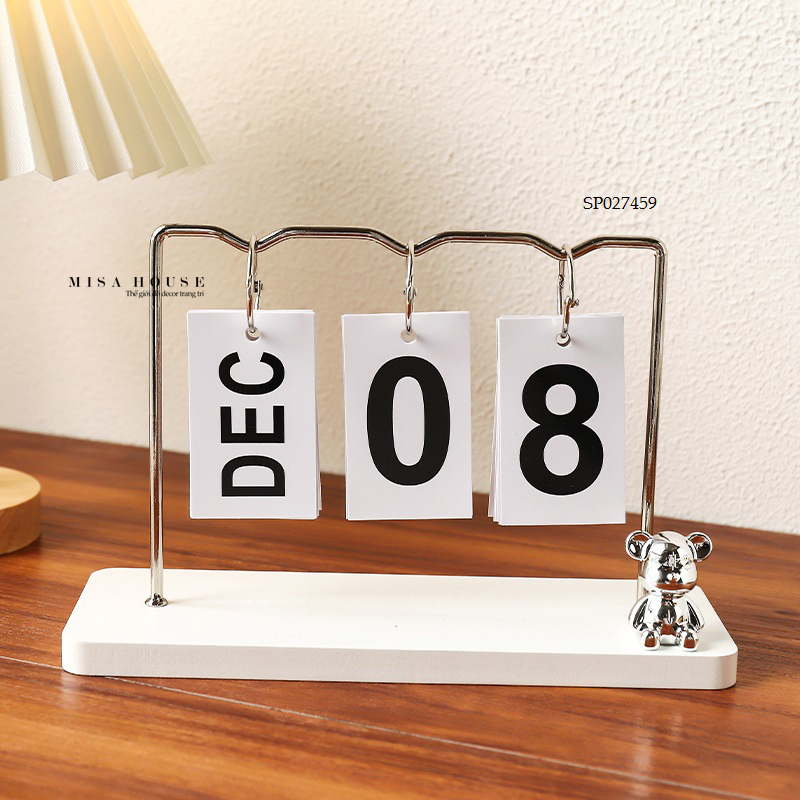 Lịch Trang Trí Gấu Để Bàn gỗ decor trang trí đơn giản hiện đại